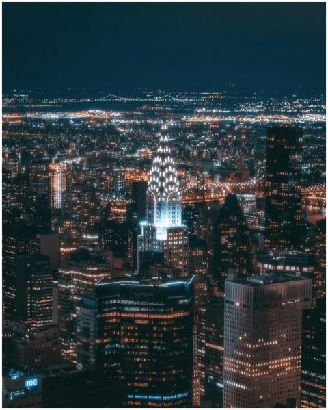 Vibrant cityscape of New York at night, showcasing