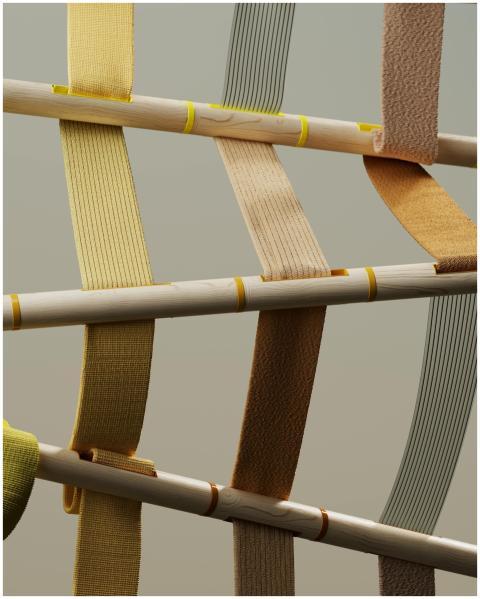 A creative abstract arrangement of colorful stripe