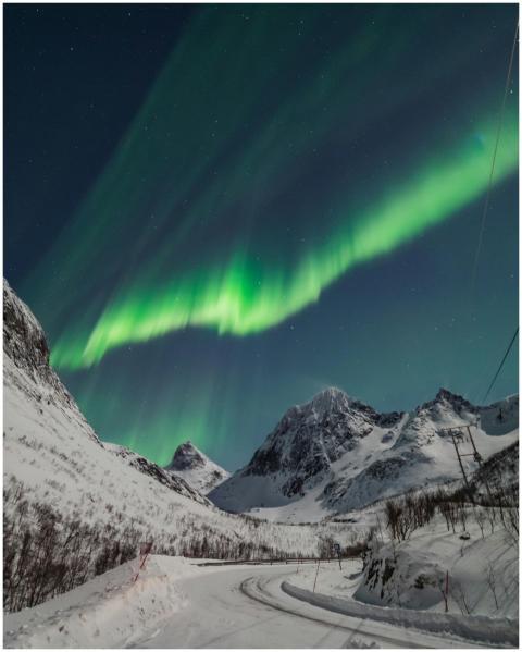 Stunning view of the aurora borealis illuminating