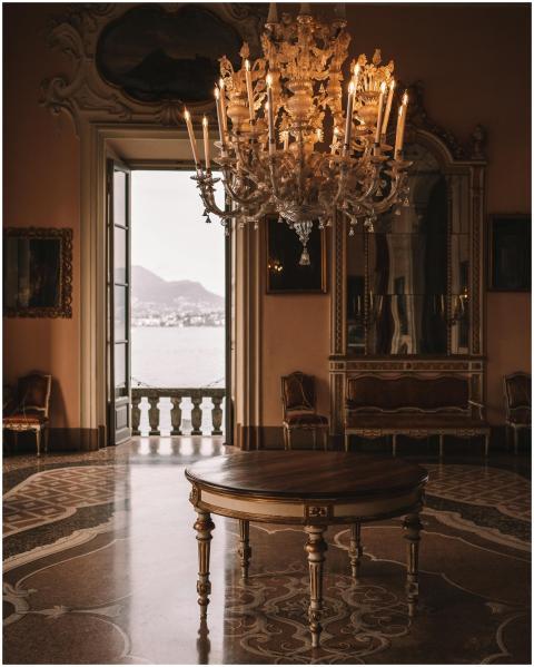 Luxurious interior view of an Italian palace with