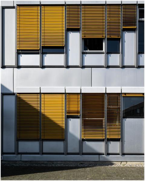 Close-up of an urban building facade in Berlin fea