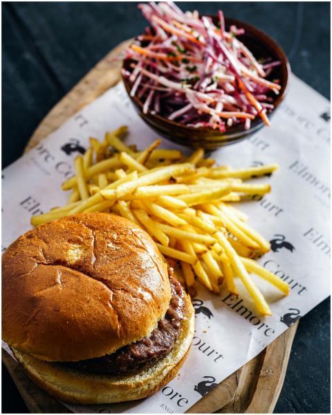 Mouthwatering burger served with crispy fries and