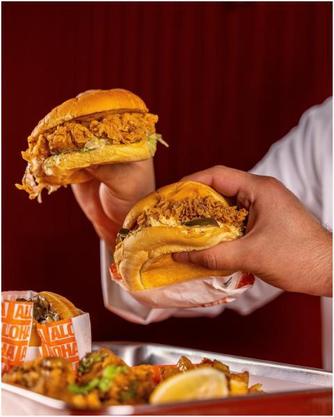 A mouth-watering presentation of fried chicken san