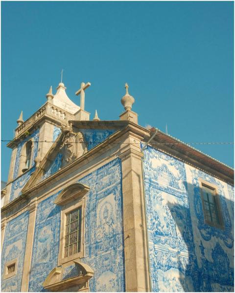 Beautifully tiled church facade showcasing iconic