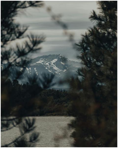 Majestic mountain landscape with snow-capped peaks