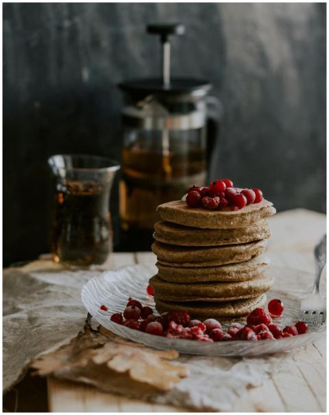 Indulge in a rustic breakfast with homemade pancak