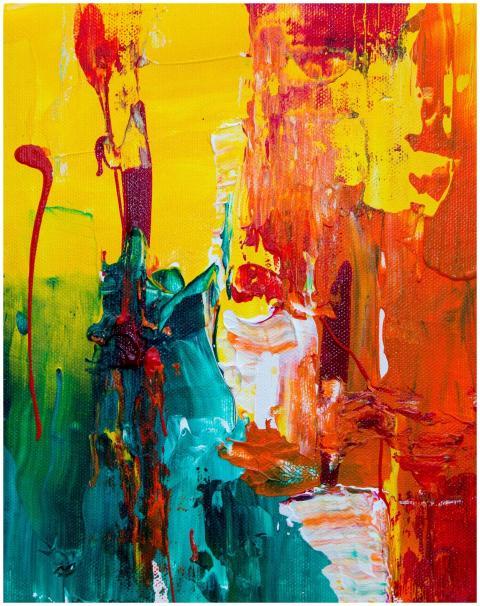 Colorful abstract painting with vibrant textures a