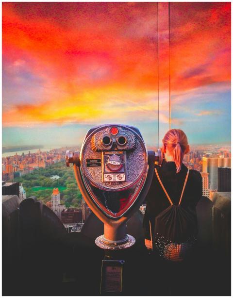 Vibrant sunset over Central Park captured from New