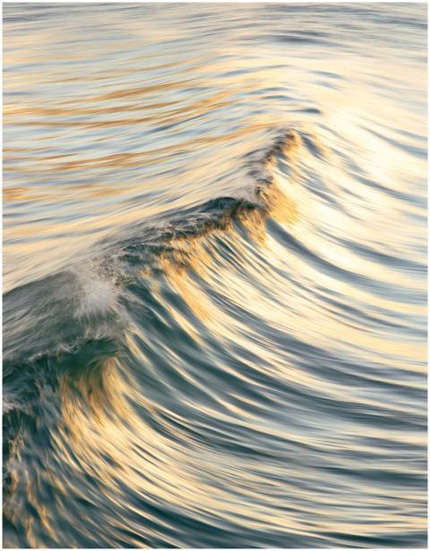 Golden Sunset Waves Abstract