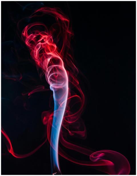 Mesmerizing abstract art showing vibrant red and b