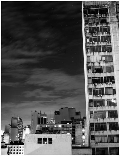 Discover the striking contrast of city skyscrapers