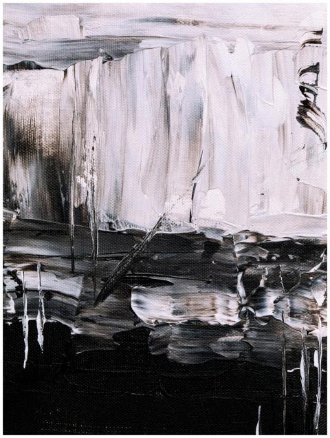 Bold and expressive abstract painting in monochrom