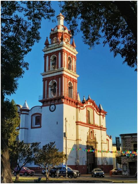 Beautiful historic church in Puebla, Mexico, captu