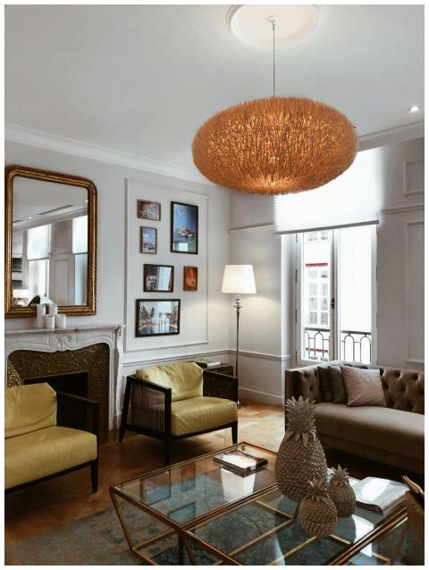 Chic living room in Paris featuring stylish furnit