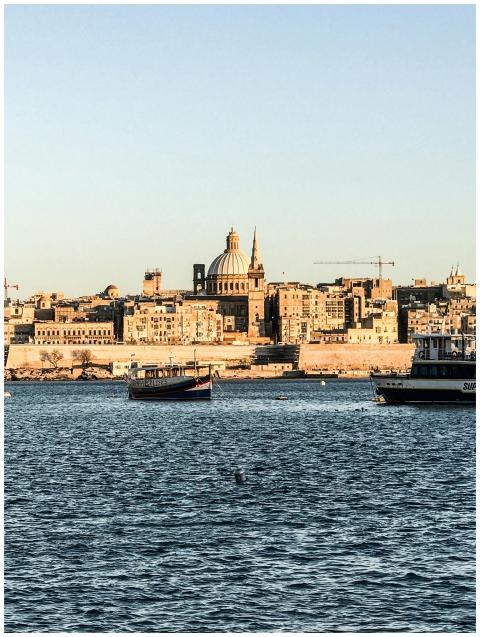 A picturesque view of Valletta's waterfront with h