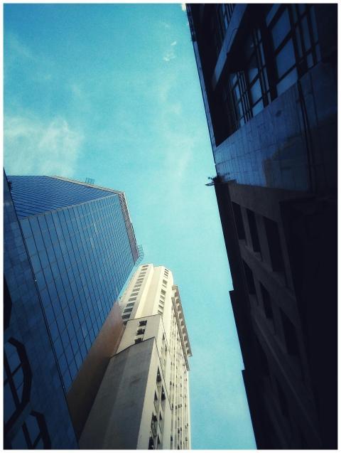 Low angle shot of skyscrapers in Centro Histórico,