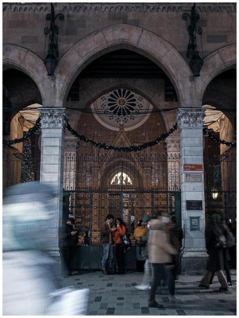 Gothic cathedral entrance with architectural detai