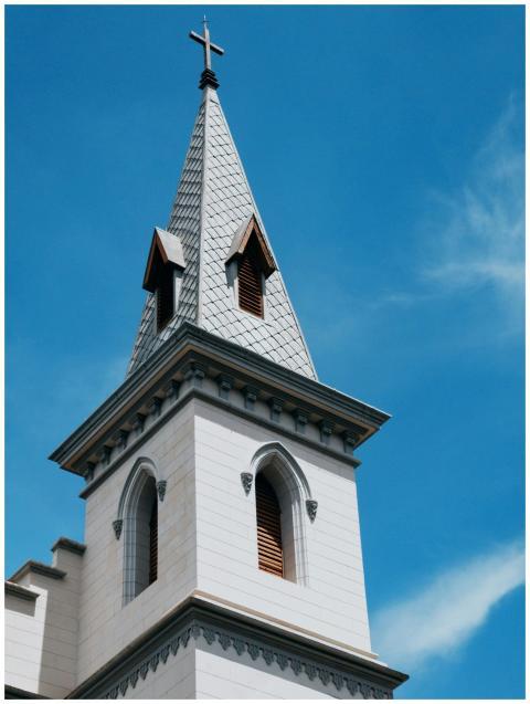 An architectural church tower in Belo Horizonte, B