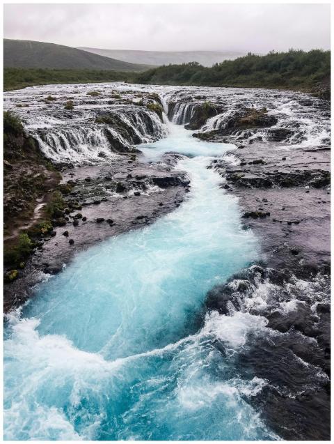 A breathtaking aerial shot of Icelandic waterfalls