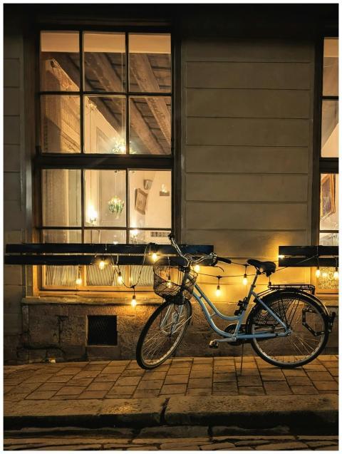 Cozy Nighttime Street Bicycle