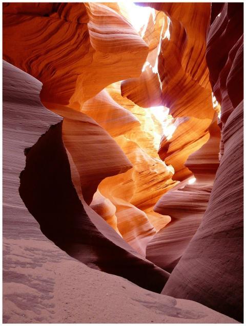 Stunning view of Antelope Canyon with vibrant sunl