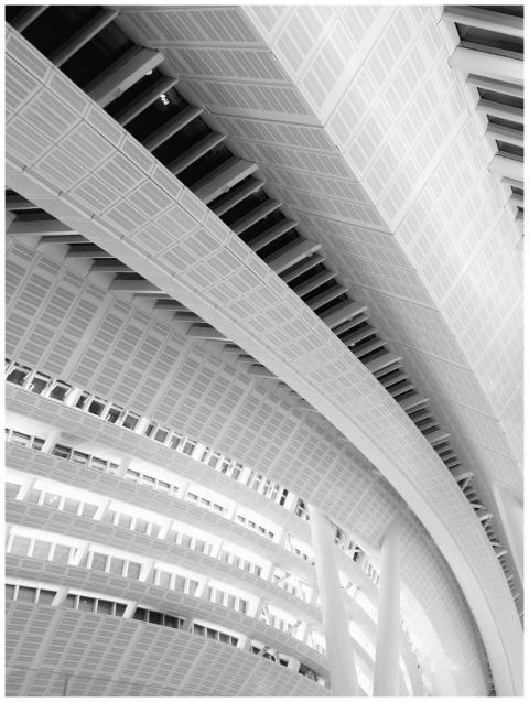 Black and white abstract view of modern architectu