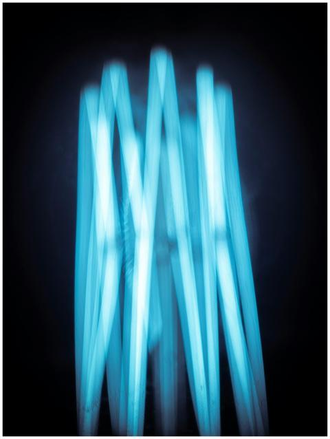 Vibrant abstract image featuring blue neon light s