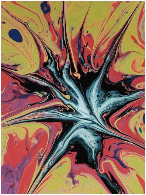 A dynamic and colorful fluid art abstract showcasi