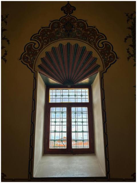Beautifully ornate window in Nevşehir, showcasing
