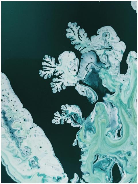 Captivating abstract painting with green and white