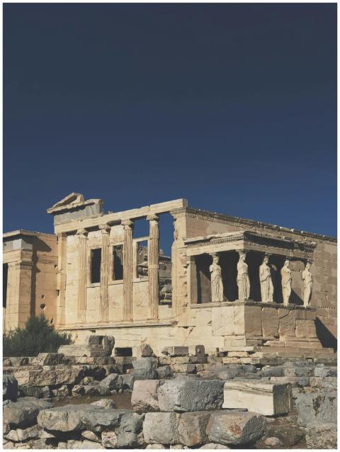 A stunning view of the Erechtheion Temple on the A