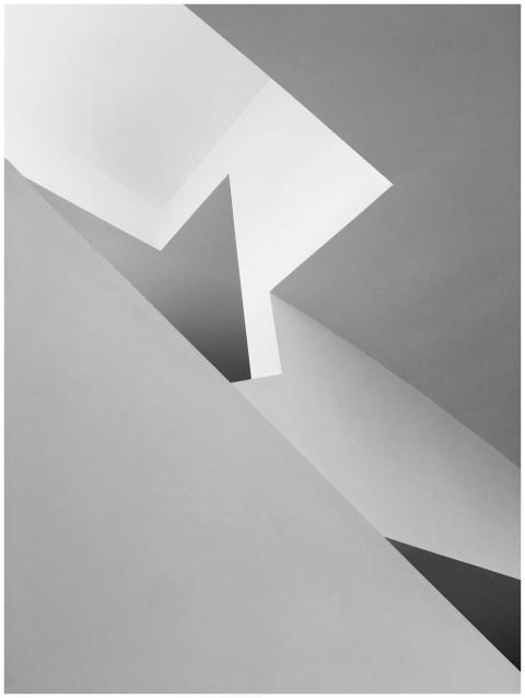 Monochrome abstract of geometric architecture in Q