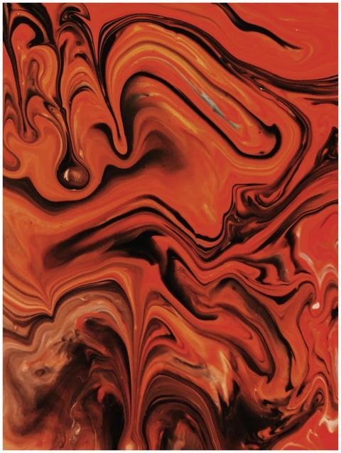 Dynamic abstract acrylic painting featuring vibran