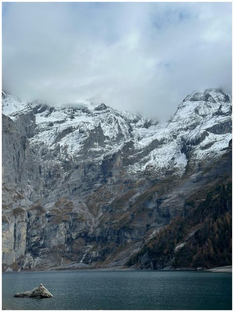 Breathtaking view of snow-capped mountains towerin
