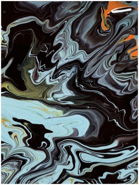 A captivating abstract painting with swirling colo