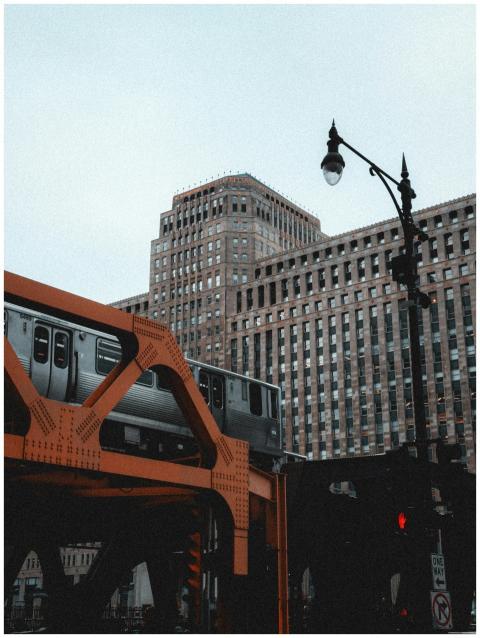 Chicago Elevated Train Historic