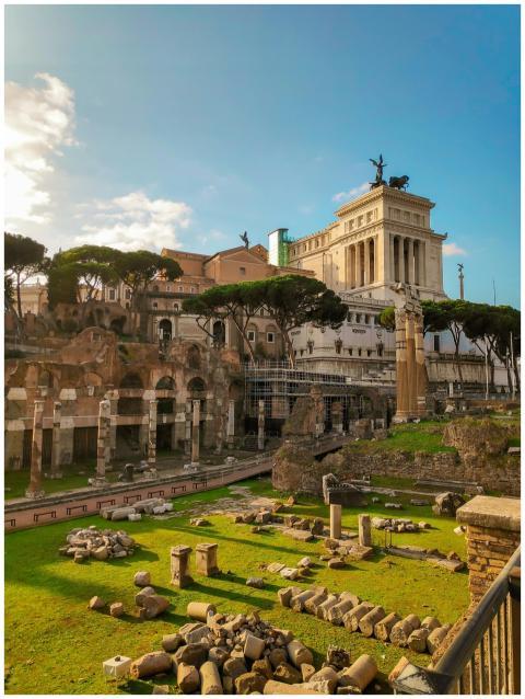 Ancient Roman Ruins Sunlit