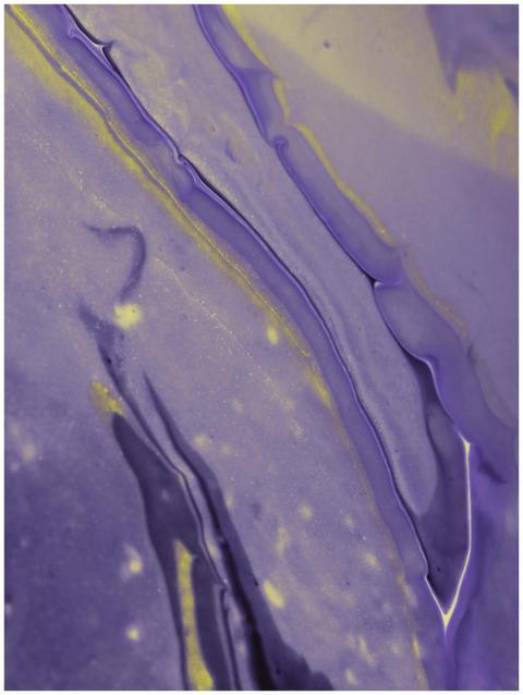 Dynamic abstract art with purple and yellow hues f