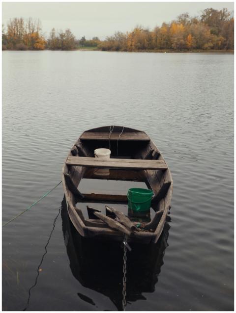 Rustic Wooden Boat Tranquil