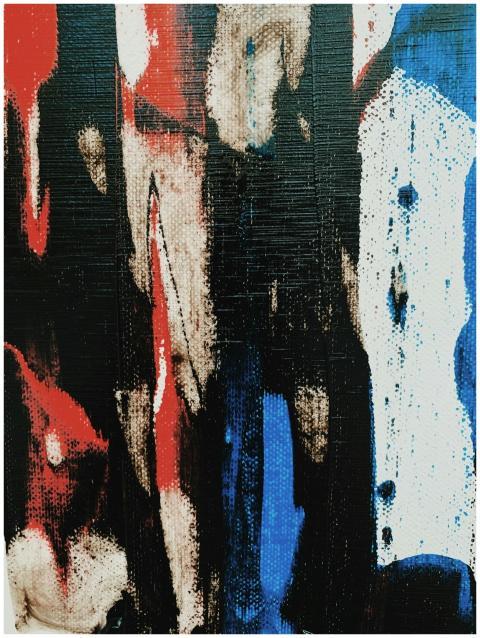 Dynamic abstract expressionist artwork with vibran