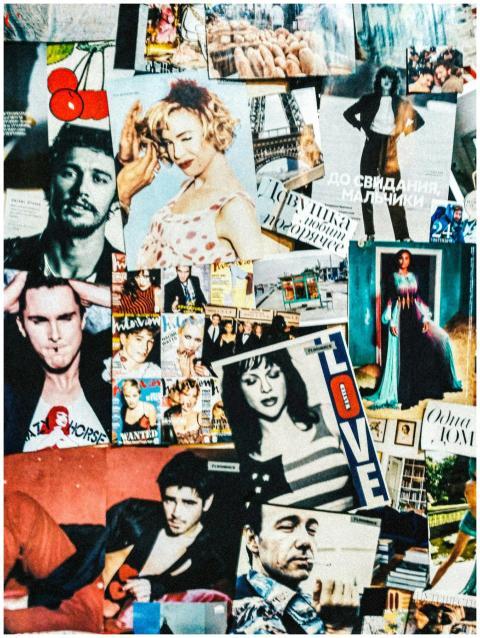 A creative collage of colorful fashion magazine cl