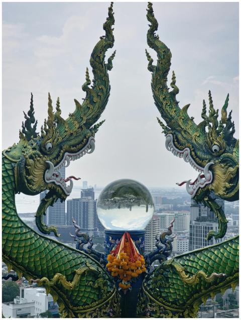 Exquisite dragon sculpture in Chonburi, Thailand w