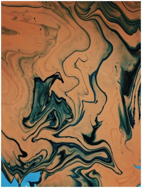 Dynamic abstract art showing swirling vibrant colo