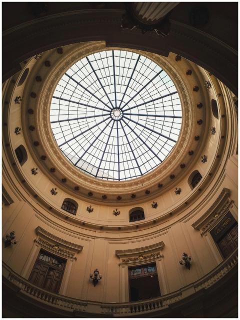 View of the ornate dome ceiling inside Centro Cult