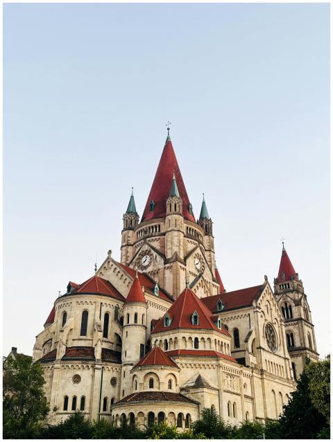 St. Francis of Assisi Church with iconic red roof