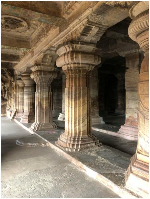 Discover the ornate stone columns of the ancient B