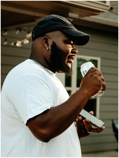 Man enjoying a drink outside in Atlanta, Georgia's