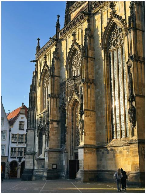 Stunning Gothic cathedral facade illuminated by wa
