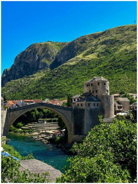 Explore the iconic Stari Most bridge in Mostar wit