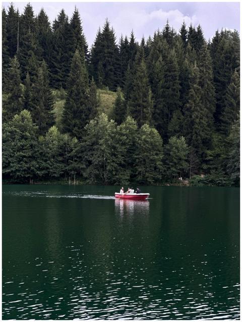 Serene Lake Boating Amidst